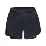 Re-Born Sports Dames korte broek 2-laags stretch zwart voorkant O-1831-1