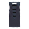 Re-Born Sports Dames mouwloze top elastiek op rug donkerblauw achterkant O-1811-1