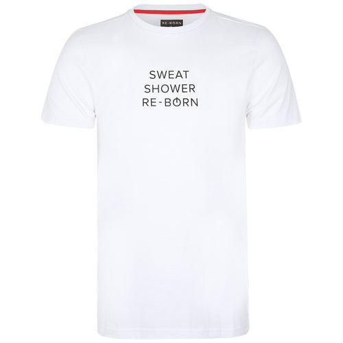 Re-Born-sports-unisex-t-shirt-wit-korte-mouw-slogan-sweat-voorkant-U-1912-2