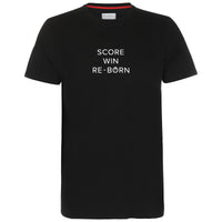 Re-Born-sports-unisex-t-shirt-zwart-korte-mouw-slogan-score-voorkant-U-1912-5