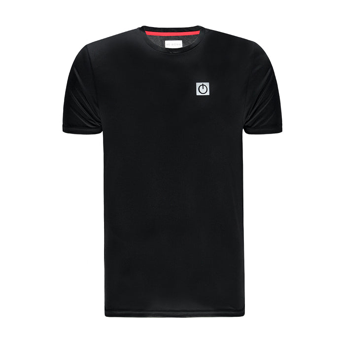 Re-Born-Sport-heren-korte-mouw-t-shirt-top-zwart-voorkant-M-1812-1