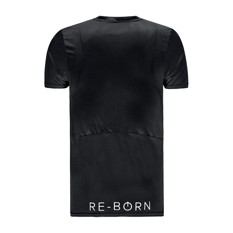 Re-Born-Sport-Heren-korte-mouw-t-shirt-top-zwart-achterkant-M-1812-1