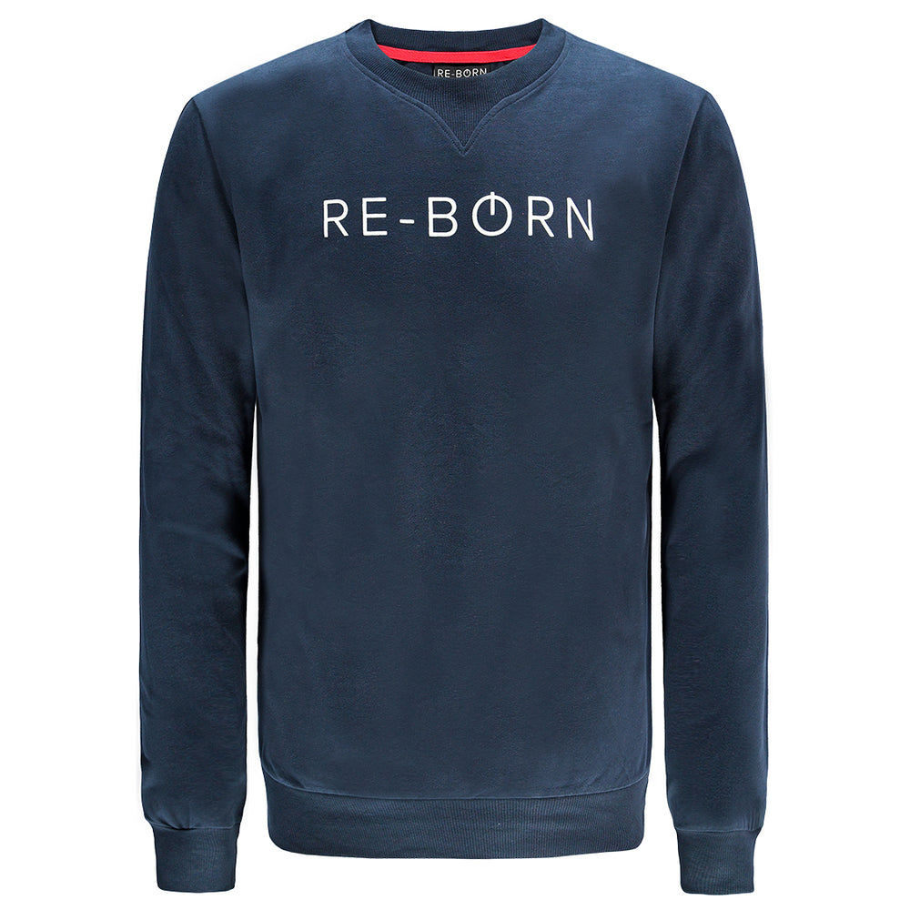 Re-Born-Sport-trui-ronde-hals-donkerblauw-M-1814-1-voorkant