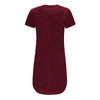 Re-Born Sports Dames lang t-shirt korte mouw burgundy rood achterkant O-1812-3
