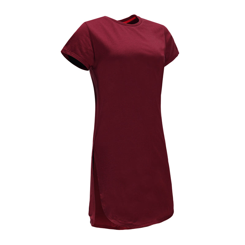Verenigen krab Het kantoor Women capped sleeve long t-shirt burgundy – RE-BORN SPORTS