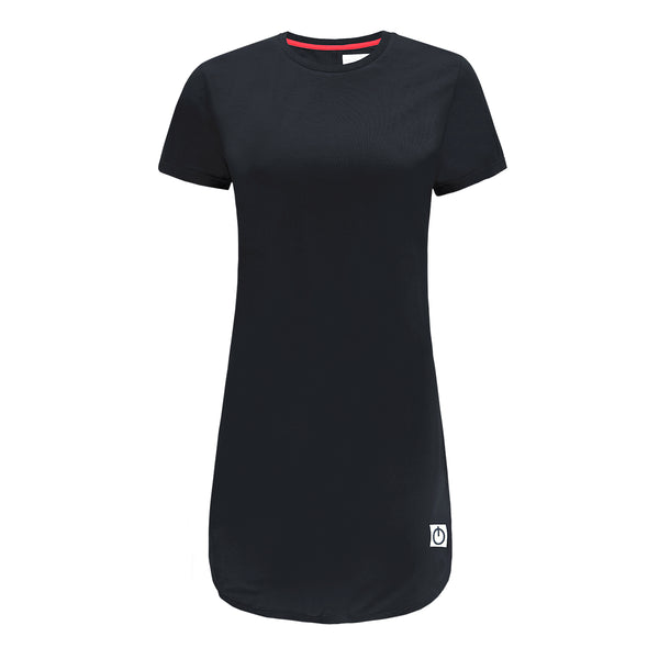 Re-Born Sports Dames lang t-shirt korte mouw zwart voorkant O-1812-3