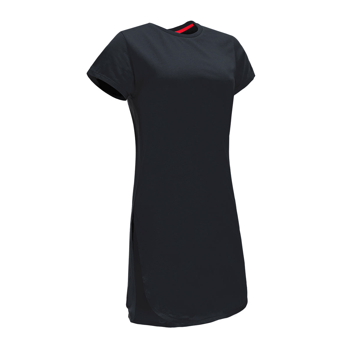 Re-Born Sports Dames lang t-shirt korte mouw zwart zijkant O-1812-3