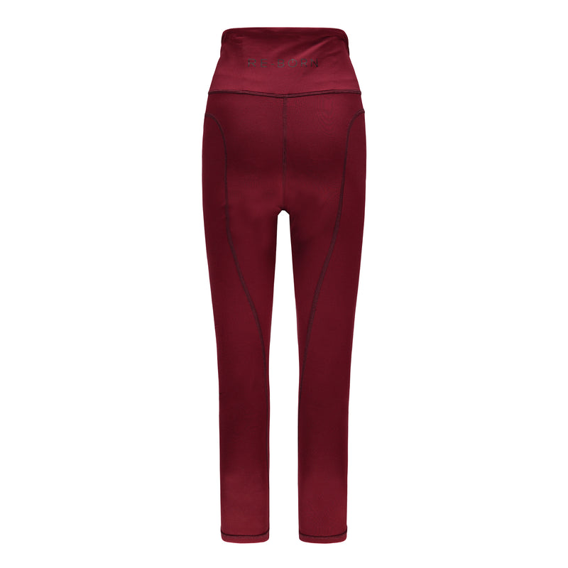 Re-Born Sports Dames sport legging tight burgundy rood achterkant O-1835-1